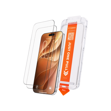 SunView AR Shield Ultra sheets and one-pull installation tray beside an iPhone, on black