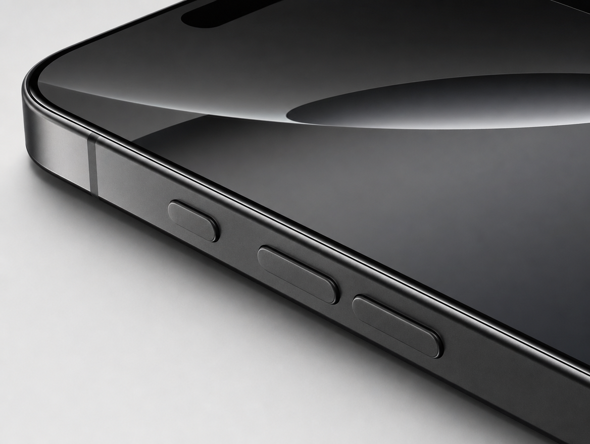 Ultra-narrow 2.5D edge of the SunView AR protector on iPhone 17 Pro Max