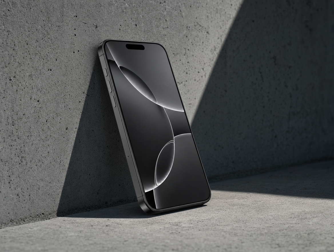 iPhone 17 Pro Max with SunView AR protector against concrete, aerospace-grade strength
