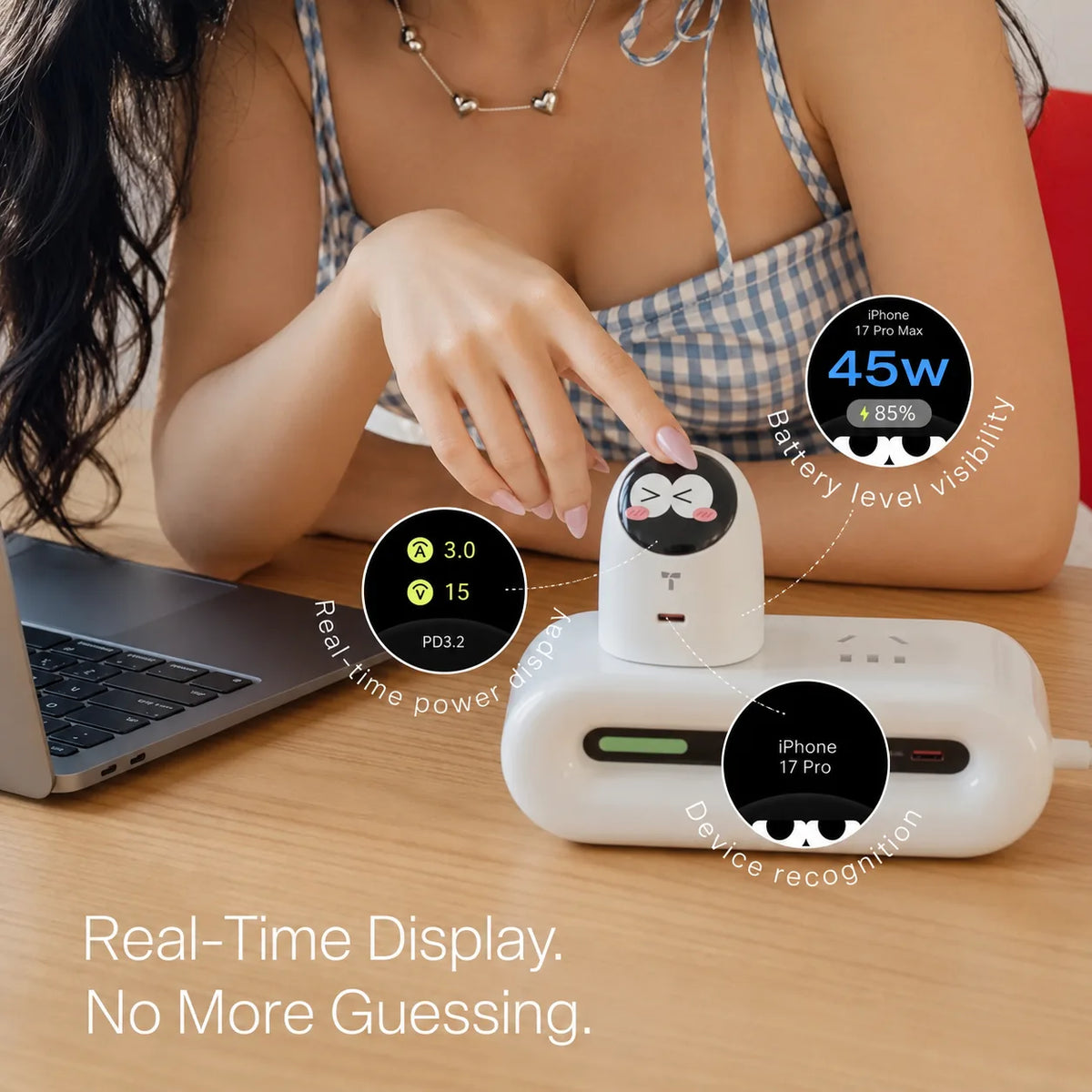 [US Plug] TORRAS FlashEye-Dot Smart Display Charger USB-C 45W