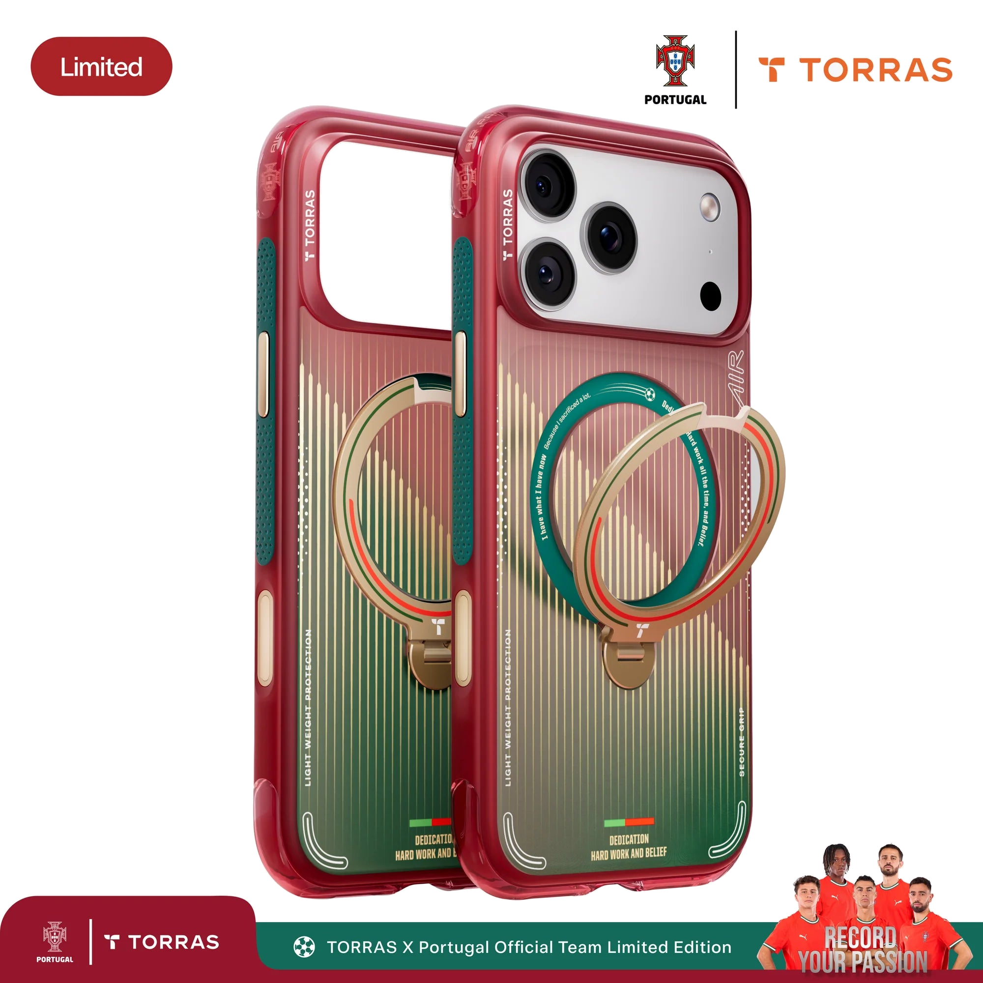 TORRAS ポルトガルサッカーチーム iPhone 17 Pro 用 ケース TORRAS × Portuguese Football Federation (FPF) Limited Edition Case